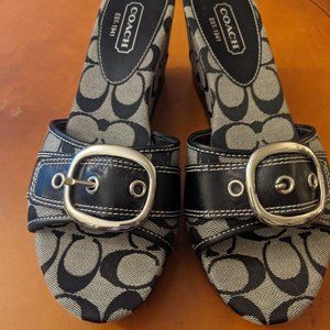 Coach Monogram Wedge Sandals